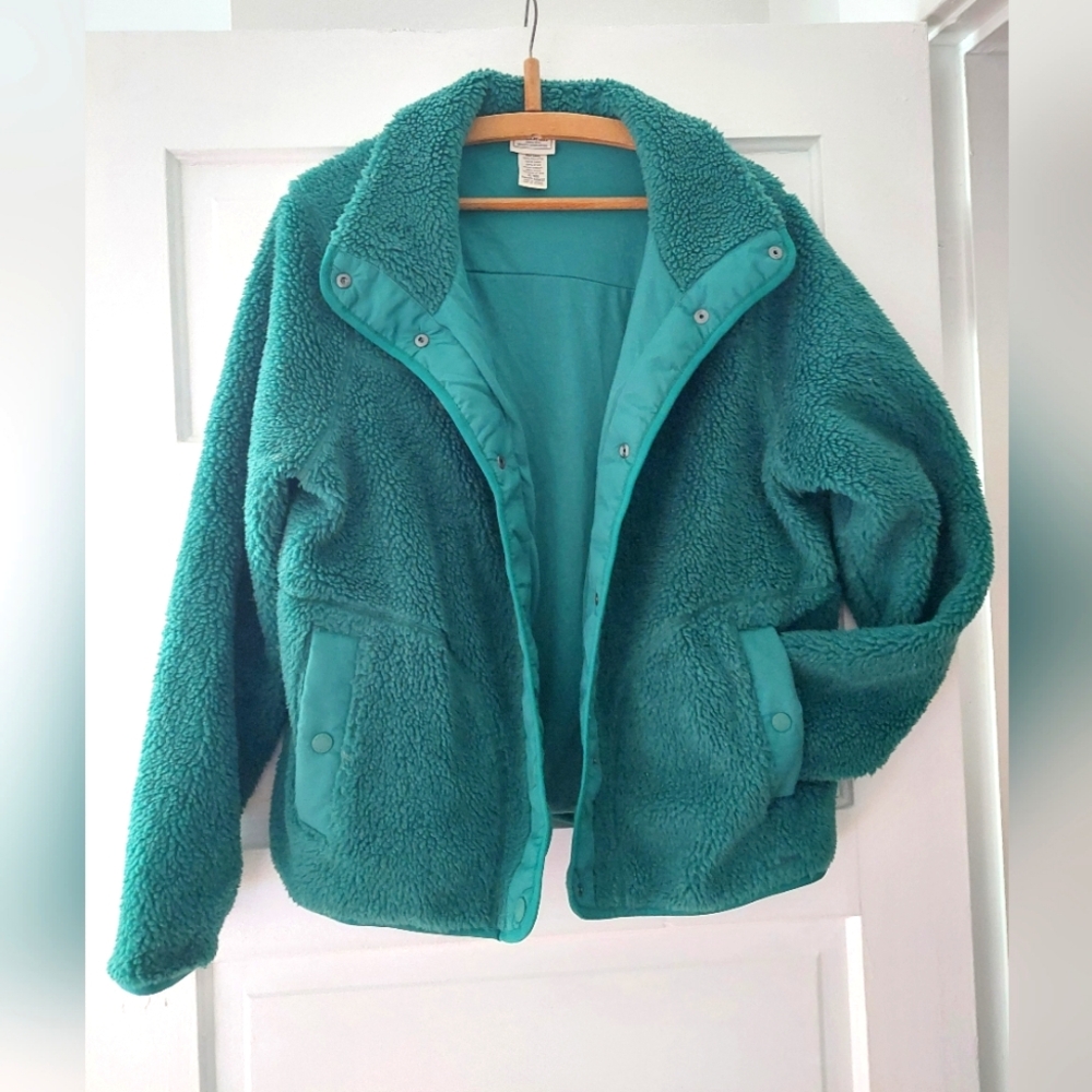 L.L. Bean Teal Green Teddy Jacket